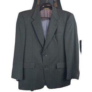Mens Vintage Size 40R Wool Black Sport Coat Blazer Excellent Condition